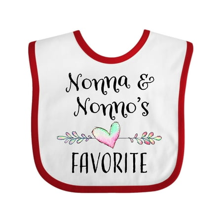 

Inktastic Nonna and Nonno s Favorite- Heart Grandchild Gift Baby Boy or Baby Girl Bib