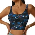 thumbnail image 2 of Lsque Blue Sports Car Printed Women'S Sports Bra, Compression, Moisture Wicking, High-Impact Sports Bra For Women,Supportive sports bra-Large, 2 of 9