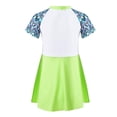 thumbnail image 2 of YONGHS Kids Girls Flower Print Short Sleeve Swimming Dress for Beach Swim Class Sunsuit Swimwear Yellow Green 4, 2 of 7