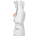 thumbnail image 4 of Arus Men's Hooded Classic Bathrobe Turkish Cotton Robe with Full Length Options, White With Navy Blue Border, Large-X-Large, 4 of 6