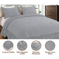 thumbnail image 4 of D.N.G. BEDDINGS 1 Piece Luxury 5 Inch Two Layer Ruffle Comforter Premium Super Soft, 800 TC, 100% Egyptian Cotton, Super Soft, Full/Queen Size Silver Color, 4 of 7