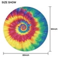 thumbnail image 6 of Colorful Rainbow Tie Dye Spiral Pattern Round Tablecloth 60"x60",Wrinkle Wipeable Table Cloth for Kitchen Dining Room Picnic Patio Party, 6 of 6