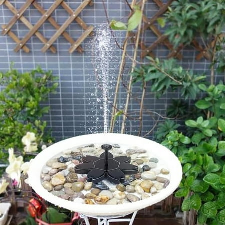 7V 1.5W Automatic Solar Water Pump w/ 6 Different Spray Heads Lotus Leaf Shape Panel Powered Water Fountain Floating Panel Garden Landscape Pool Plants Fish  Pond Watering
