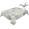 thumbnail image 2 of Aqua Teal Coastal Table Cloth Waterproof Tablecloths, Summer Beach Starfish Coral Nautical Rustic Tablecloth Dining Table Cover for Kitchen Party Tabletop Outdoor, Rectangle Tablecloth 52x70 Inch, 2 of 9