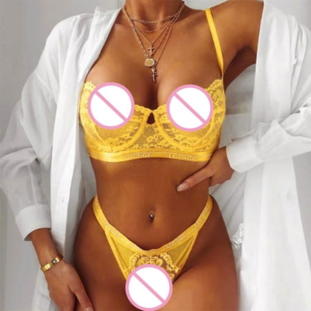 

Aayomet Plus Size Lingerie for Women Womens Underwear Large Size Underwear Underwear Set Three Point Lace Suit A M