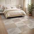 thumbnail image 3 of ODIKA 8'x10' Beige Taupe Geometric Checkered Washable Area Rug Modern Abstract Pattern with Curved Lines for Living Room, Under Sectional, Family , Durable, Non-Slip, 3 of 6