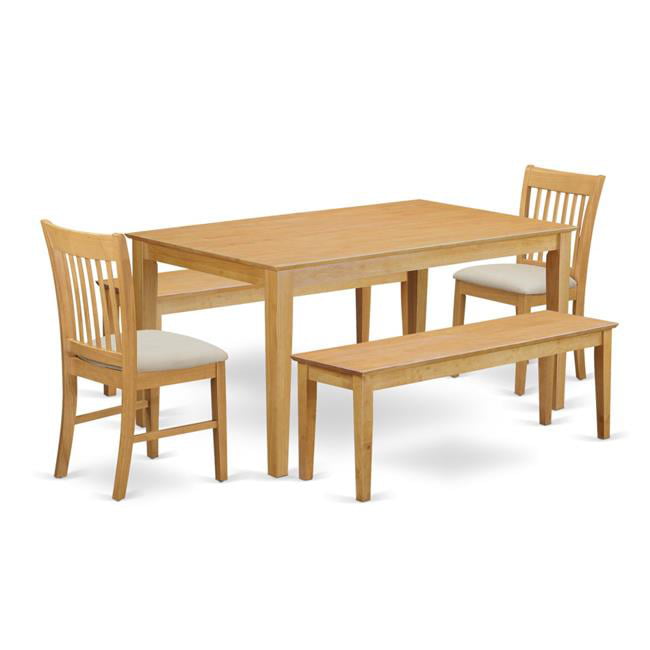 Dining Room Small Kitchen Table 2 Chairs Along With 2 Wooden Benches 44 Oak Walmart Com Walmart Com