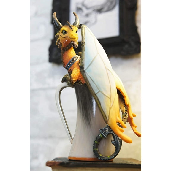 Ebros Mead Viking Thor Hammer Dragon Statue 6.25" H Drinks & Dragons Collection
