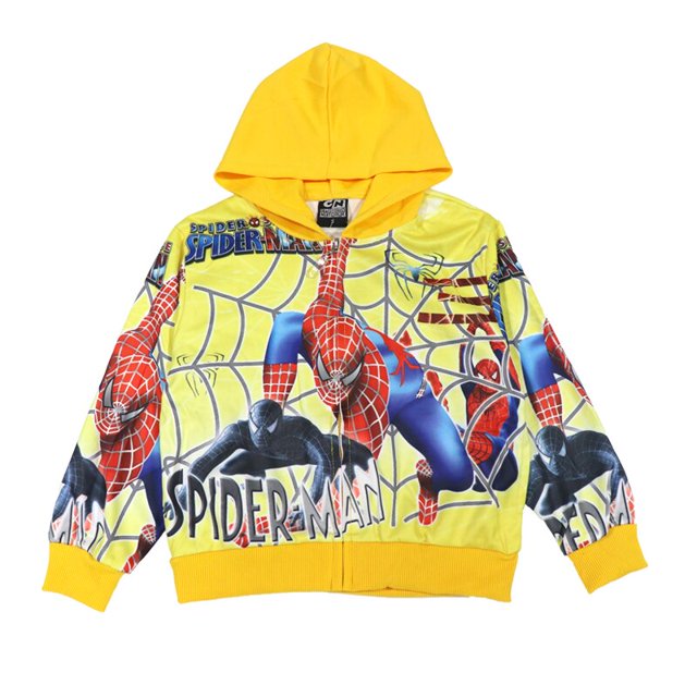2023 nuevo abrigo de niño vengadores primavera otoño para niños con capucha bebé niños chaqueta ropa de salida coche de dibujos animados McQueen Spiderman 3-8S (2T-3T) Gao Jinjia LED
