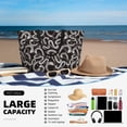 thumbnail image 5 of Xecao Hand Drawn Snake for versatile beach bag for women includes zipper pockets and waterproof material, ideal for vacations and adventures., 5 of 7