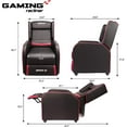 thumbnail image 3 of Waleaf Gaming Recliner Chair for Adults, PU Leather Home Theater Seating Video Game Chairs for Living Room Ergonomic Racing Style Single Movie Gamer Lounge Sofa, 3 of 7