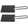 thumbnail image 1 of COOPHYA 1 Set of Handheld Griddle Pan Barbecue Grilling Tray in Silver, 1 of 7