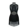 thumbnail image 1 of iEFiEL Kids Girls Shiny Rhinestones Jazz Dance Dress Sequins Tassels Latin Dance Wear, 1 of 7