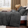 thumbnail image 1 of Juego de edredón ChixPace Fluffy Queen con 2 fundas de almohada, color gris, 1 of 8