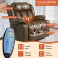 thumbnail image 3 of TEKAMON Large Power Lift Recliner Chair for Elderly with Heat and Massage Leather Electric Recliners Chair For Living Room with Cup Holders, Remote Control (Ochre), 3 of 10