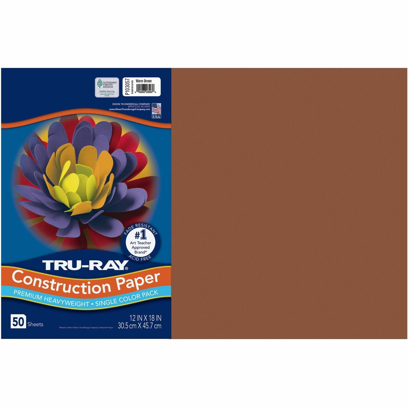 Tru-Ray® Construction Paper, 50% Recycled, Assorted Colors, 12 x 18, Pack  of 50 Sheets