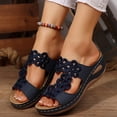 thumbnail image 5 of Domuza Womens Orthopedic Sandals Arch Support Summer Flat Sandals Breathable Non Slip Slip on Orthopedic Slippers Beach 2026 Foam Shoes Blue 6.5（EU-37）, 5 of 6