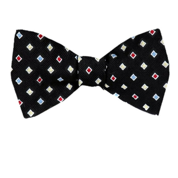 Men's Black Silk Self Tie Bowtie Tie Yourself Bow Ties