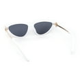 thumbnail image 4 of Womens Arrow Triangle Jewel Hinge Thin Plastic Cat Eye Designer Sunglasses White Gold - Black, 4 of 4