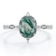 thumbnail image 1 of Anillo de compromiso JeenMata con filigrana de moissanita y ágata verde musgo 1.5 ct, 1 of 6