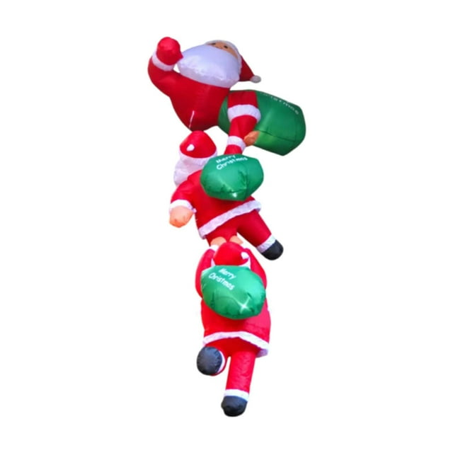 Inflables navideños de Papá Noel trepador, adorno navideño con luz, decoración navideña para decoración de invierno, jardín y ventana