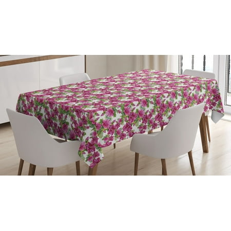 

Garden Art Tablecloth Springtime Reviving Nature Full of Wild Flowers in Vivid Pink Tone Pattern Print Rectangular Table Cover for Dining Room Kitchen 60 X 90 Inches Multicolor by Ambesonne