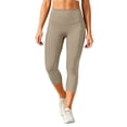 thumbnail image 2 of VBVC Women's High Waisted Capri Leggings , Ladies' Tummy Control Yoga Pants , Summer Stretchy Slim Crop Trousers For Women,Khaki,S-2XL, 2 of 8