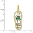 thumbnail image 4 of 14K Yellow Gold Enamel Palm Tree Flip-Flop Charm - 31.8mm, 4 of 6
