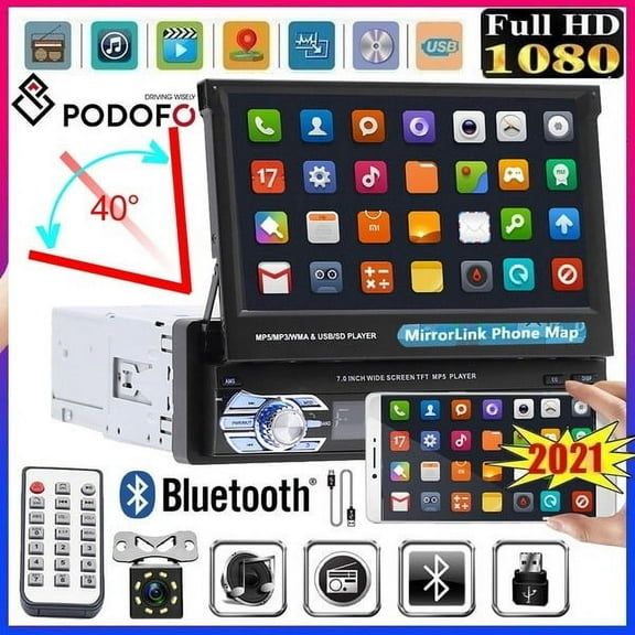 1din 7 Inch Retractable Mp5 Player Bluetooth Car Is