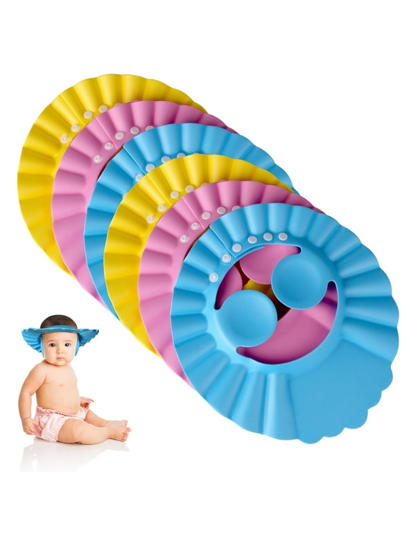 Arroyner 6pcs Adjustable Baby Shampoo Cap, Protecting Eyes, Ears, and Head, Waterproof Shower Bath Shield Hat for Adults, Bedridden & Elderly