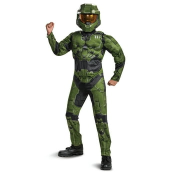 Disguise Halo Classic Master Chief Infinite Muscle Exclusive Boy's Fancy-Dress Costume for Child, S (4-6)