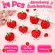thumbnail image 4 of 24 Llaveros de Peluche con Forma de Fresa, Rellenos de Felpa Roja, Kawaii, para Regalar en una Fiesta de Fresas., 4 of 6