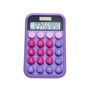 Solar Powered Calculator with Battery Backup 8-Digit Display Student Calculator Portable Office School Calculator Blue Violet ABS Plastic Medium Size 6.3x3.9 Inches