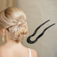 thumbnail image 2 of Unique Bargains 1 Pc Chignon Pin Wave U-shaped Hair Hairpin for Women Black, 2 of 5