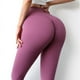 thumbnail image 1 of Pantalones de yoga desnudos de doble cara populares para mujer, pantalones deportivos de cintura alta con crisantemo para levantar la cadera en color melocotón, 1 of 5