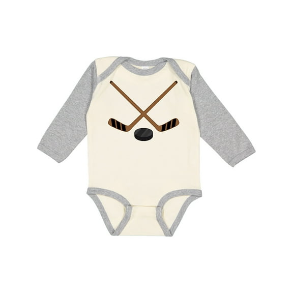 Inktastic Sports Hockey Sticks Boys or Girls Long Sleeve Baby Bodysuit