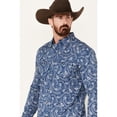 thumbnail image 2 of Moonshine Spirit Men's Record Player Floral Print Long Sleeve Snap Western Shirt - MSHO23W57-NVY, 2 of 4
