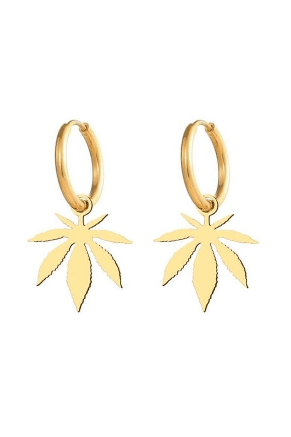 Stainless Steel Gold Plated Stay Lit Hoops