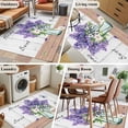 thumbnail image 5 of Area Rug for Living Room, Purple Lavender Non-Slip Indoor Large Carpet for Bedroom/Dining Room, Spring Floral Daisy Butterfly Leaves Gray Washable Low-Profile Rectangle Floor Runner Rugs - 4 x 6 Ft, 5 of 7