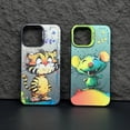 thumbnail image 2 of Fashion Graffiti iPhone15 Case Suitable for iPhone14 13Pro Max Models Cartoon Animal Pattern Matte Plated Soft Silicone Material, 2 of 5