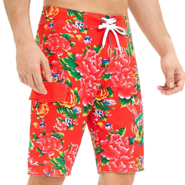 Men's Bathing Board Trunks Beach Shorts Holiday Hawaiian Quick Dry Drawstring Beachwear Swimuits Board Shorts