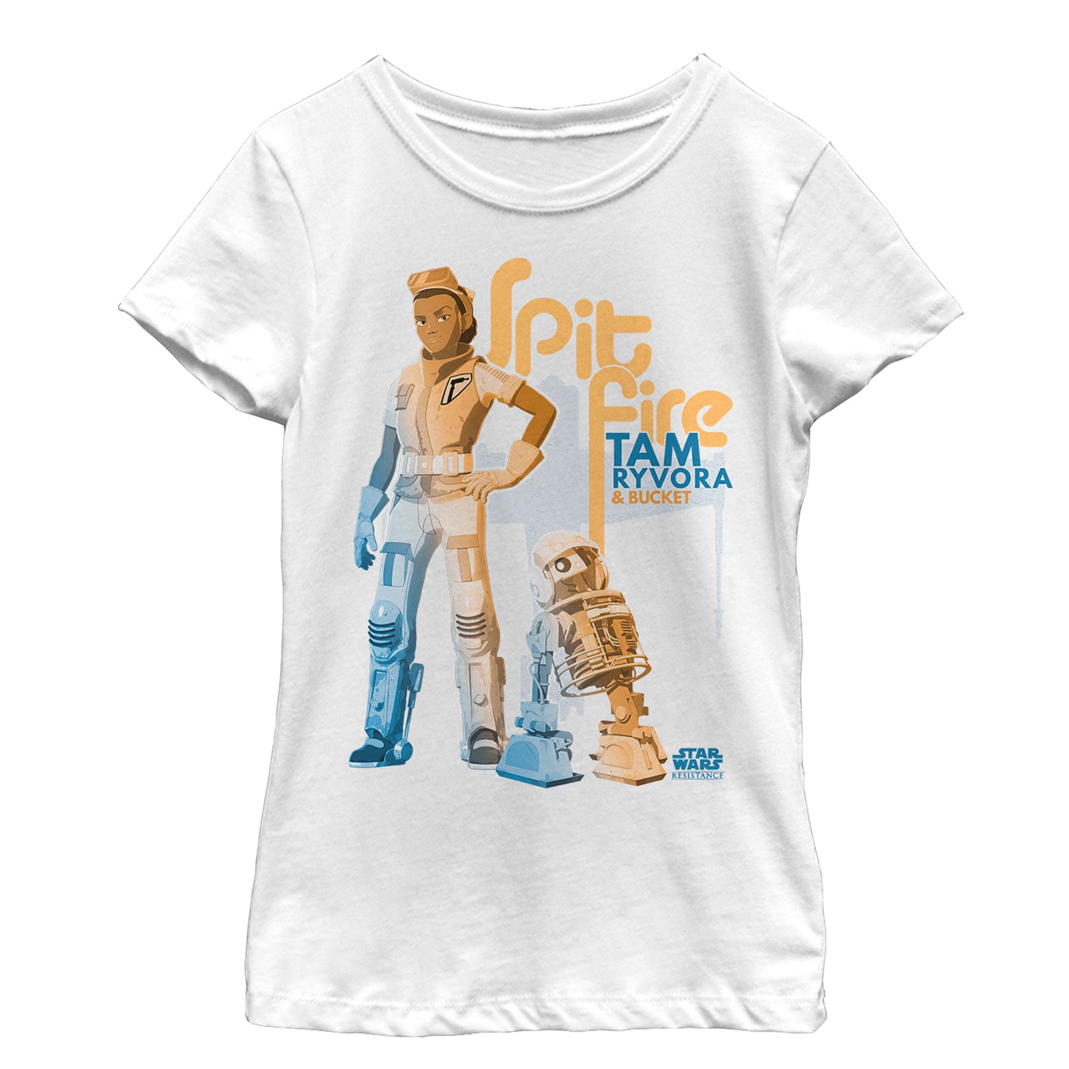 Girl s Star Wars Resistance Tam & Bucket Graphic Tee White Large