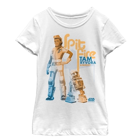 Girl s Star Wars Resistance Tam & Bucket Graphic Tee White Large
