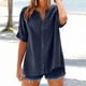 thumbnail image 2 of Tops bohemios sin mangas,Camiseta informal de manga corta con cuello redondo para mujer, mezcla de algodón y lino, blusa holgada para verano, para usar en casa, sopatenor, 2 of 7