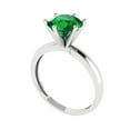 thumbnail image 2 of Solitaire Engagement Ring for Women - 2ct Simulated Emerald in 18K White Gold Promise Ring, 2 of 6