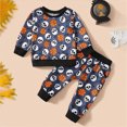 thumbnail image 2 of NOLDARES Toddler Halloween Outfits Pumpkin Print Embroidery Long Sleeve Shirt and Elastic Pants Set Baby 2 Pce Clothes(Black,2-3 Years), 2 of 4