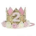 thumbnail image 3 of Baby Girl First Birthday Party Hat Flower Princess Crown-Decor-Hair-Accesso W2J8, 3 of 9