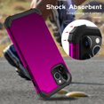 thumbnail image 4 of iPhone 12 mini Case with Tempered Glass Screen Protector , Dteck Heavy Dual Layer Full Protection Rugged Shockproof Case Hard PC Protective Back Cover For Apple iPhone 12 mini 5.4 inch, Purple, 4 of 6