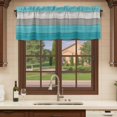 thumbnail image 6 of Turquoise Wood Grain Curtain Valances for Windows, Kitchen Valance Window Treatments Panel 2 Pack, Country Retro Wooden Plank Gray Rod Pocket Short Curtains for Bathroom Bedroom 42 x 18 Inch, 6 of 8
