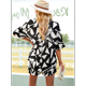 thumbnail image 1 of Conjunto Deportivo Informal de Verano de 2 Piezas con Blusa y Estampado Floral para Mujer, Larga, Botones y Cuello Halter, Negro y Talla M, 1 of 10